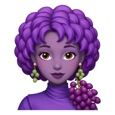 purple woman dressed like a grape sticker