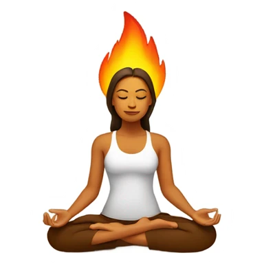 Female yofa meditation fire behind her sticker
