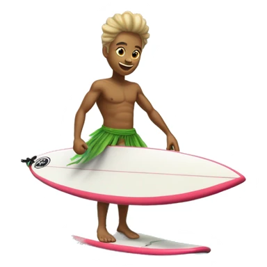 Un dînosaure sur une planche de surf avec un tutu sticker