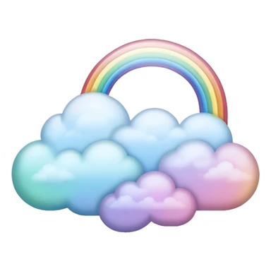 A pastel rainbow-tinted cloud drifting softly sticker