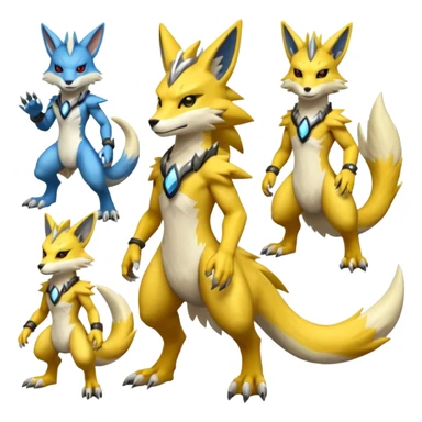 Ratchet-Lombax-Vernid-Zeraora-Renamon-Sergal-fusion, full body  sticker