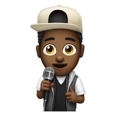 OhCris! Rapper Rapping into a Microphone sticker