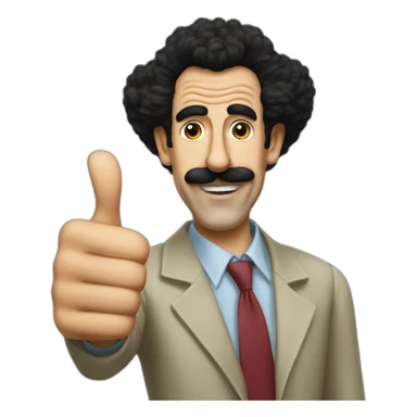 Borat both thumbs up sticker