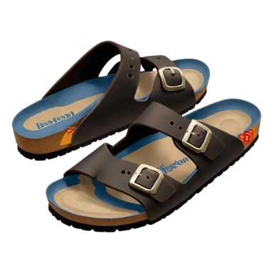 black boston birkenstock emoji sticker