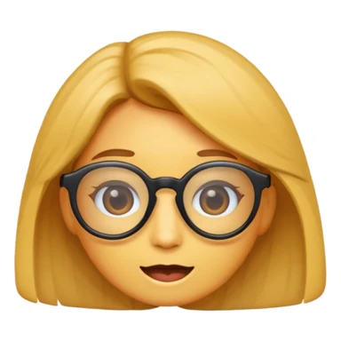 Emoji con lentes nariz grande y cabello a los lados sticker