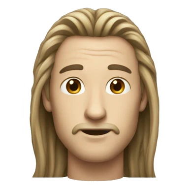 Guy with long hair and a long nose sticker