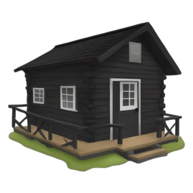 Small Black cabin with mono-slant roof sticker