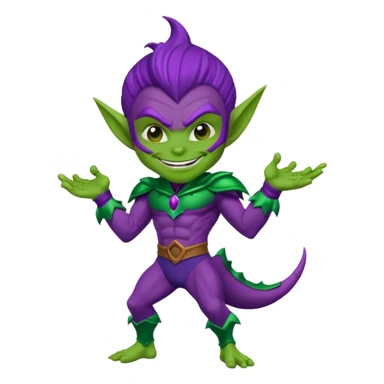 green goblin, cute chibi full body sticker