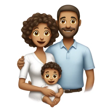 a family of a mother, a father and a Jewish baby sticker