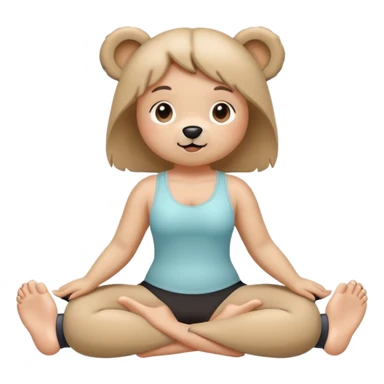 cute bear and beige pack for pilates girl sticker