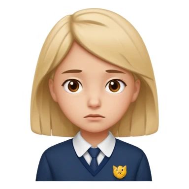 girl in uniform looking bored sticker