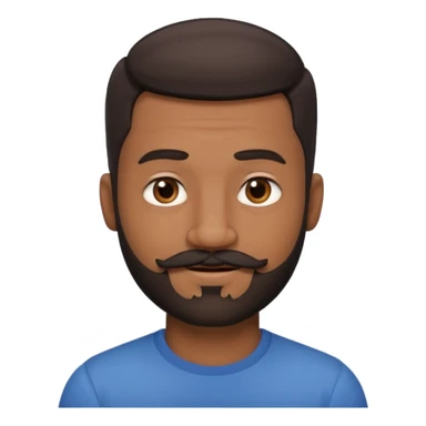 man with an oval face, medium-dark skin tone, short dark hair with a fade cut, dark brown eyes, medium straight nose, full lips, full beard and mustache, winking, small earring in left ear sticker