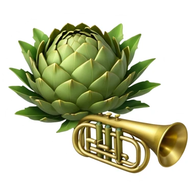 Artichok with a trumpet sticker