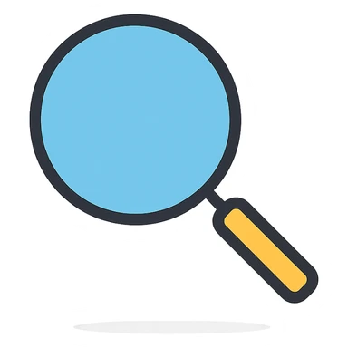 vector icon of a search icon, clean minimal flat design, colorful modern UI style, isolated on white background, 2D flat vector, trending design, soft shadows, commercial use ready, no text sticker