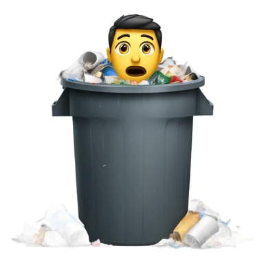 A man who was thrown into a rubbish bin sticker