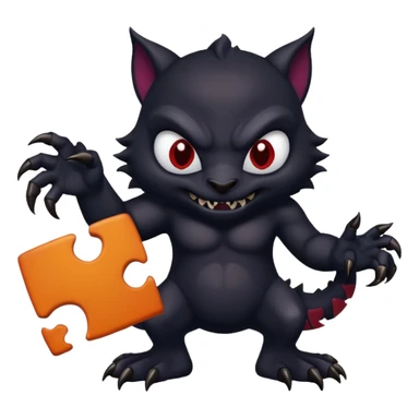 evil dark mysterious creature with puzzle sticker