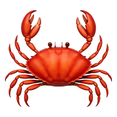A high-resolution digital illustration of a crab, semi-realistic style. The crab is shown head on sticker