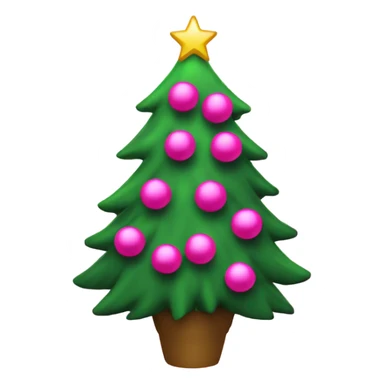 christmas tree with pink balls who is singing sticker