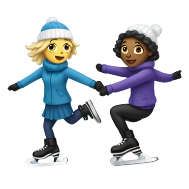 lesbians ice skating  sticker