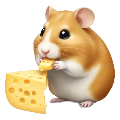 hamster eating a ball of cheese sticker