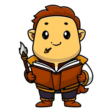Varric Tethras storyteller with quill and book sticker