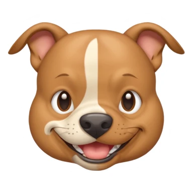 light brown pocket bully facing forwards, head and shoulders. smiling sticker