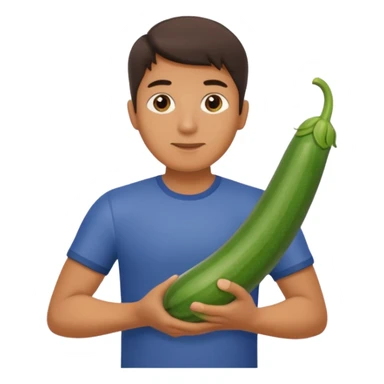 man. carrying a zucchini sticker