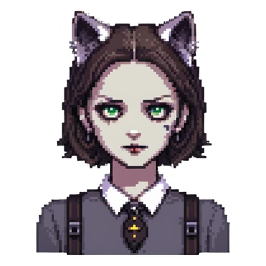 evil British cat-woman sticker