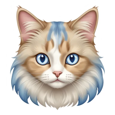 Long haired dilute calico with blue eyes sticker
