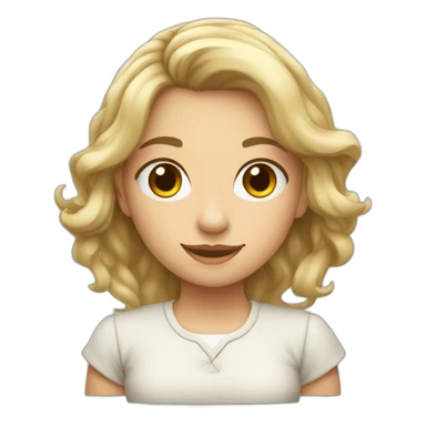 Fille adolescente blanche avec cheveux châtains sticker