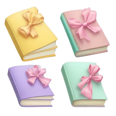 School books with a bow in pastel colours sticker