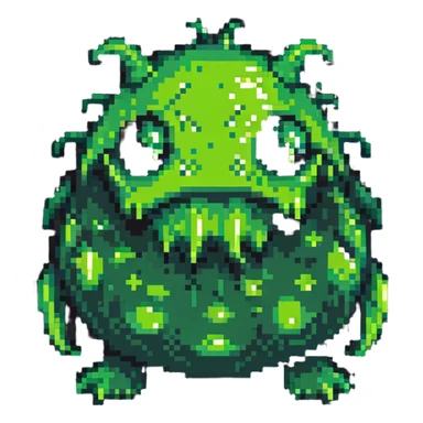 classic green blob slime monster sticker