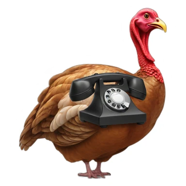 Turkey using a rotary phone  sticker