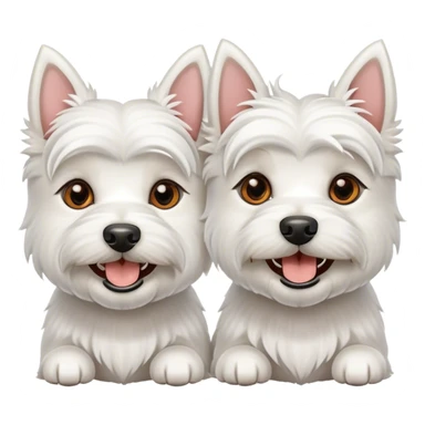 two female westy dogs smiling sticker