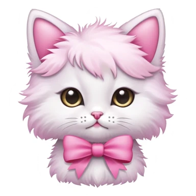 cute kitten with a pink bow sticker