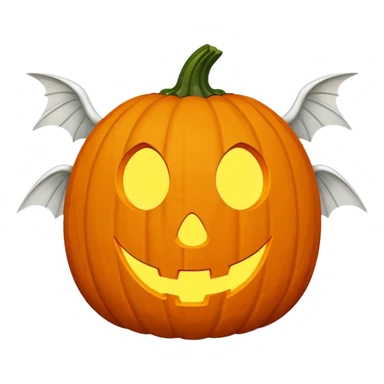 jack-o'-lantern with white wings and question marks symbols in the eyes. sticker
