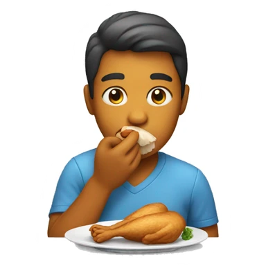 Person eating chicken  sticker