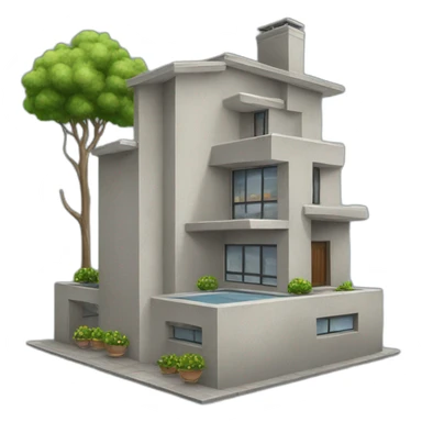 concrete programmer's house exterior with computers sticker