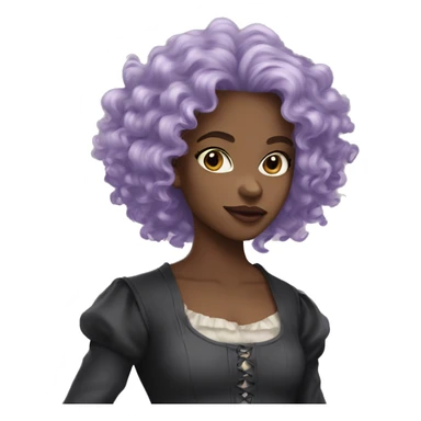Three musketeers dark black women lilac curly hair sticker