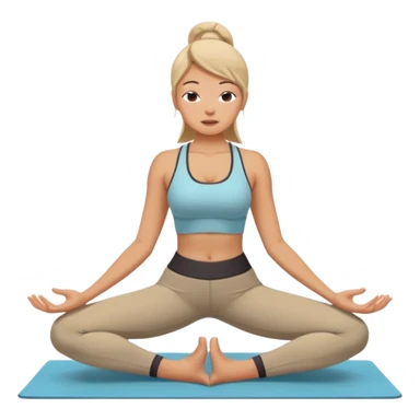 woman burping during yoga practice sticker