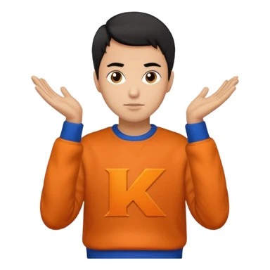 a man with short hair wear a ktm sweater sticker