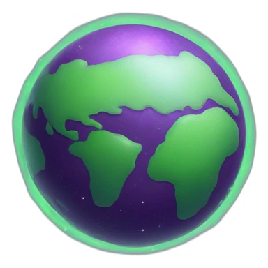 green planet with purple rings sticker