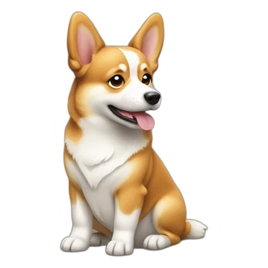 corgie dog is sitting sticker