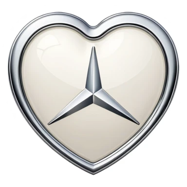 heart shaped Mercedes logo sticker