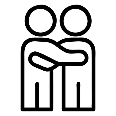 two people hugging, simple and clear icon, no text sticker