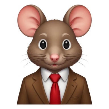 rat wearing  red tie sticker