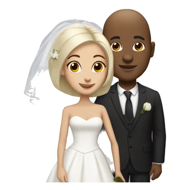 bald Black guy with marrying Latina black haired girl sticker