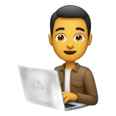 man holding mac laptop  sticker