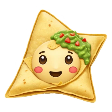 Tortilla chip with green guacamole on it  sticker