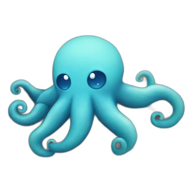 Cute blue kraken making heart sticker